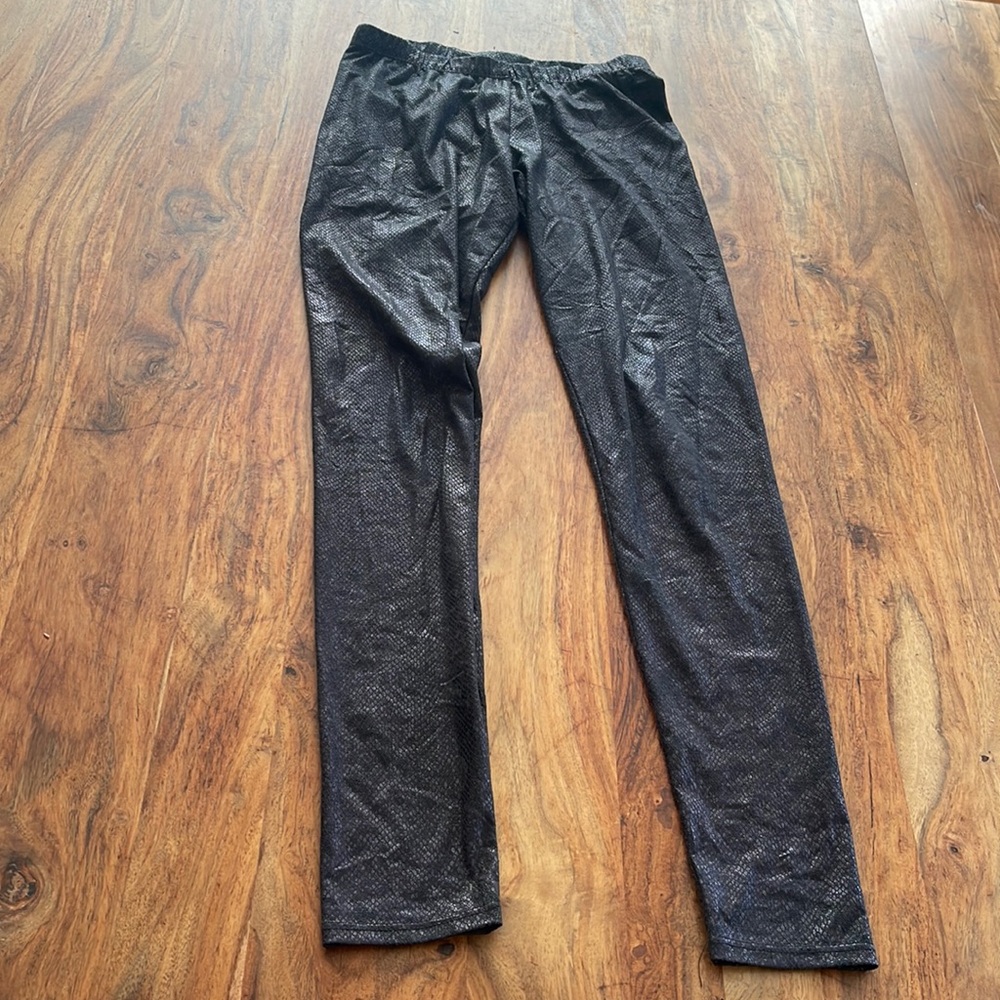 Black Hearts Brigade Black Snake Print Full Length Leggings S